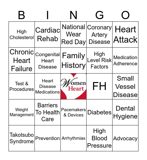 WomenHeart Bingo Card