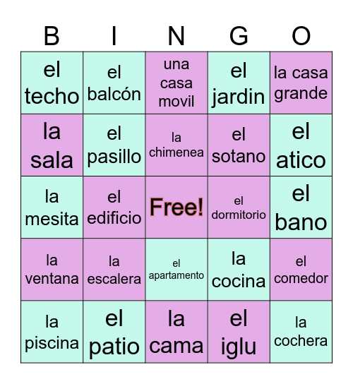 La Casa Bingo Card