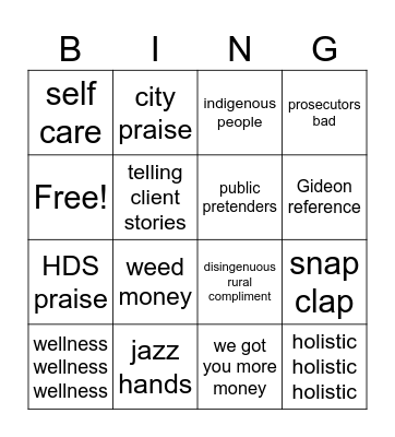 Spring Training Bingo Card