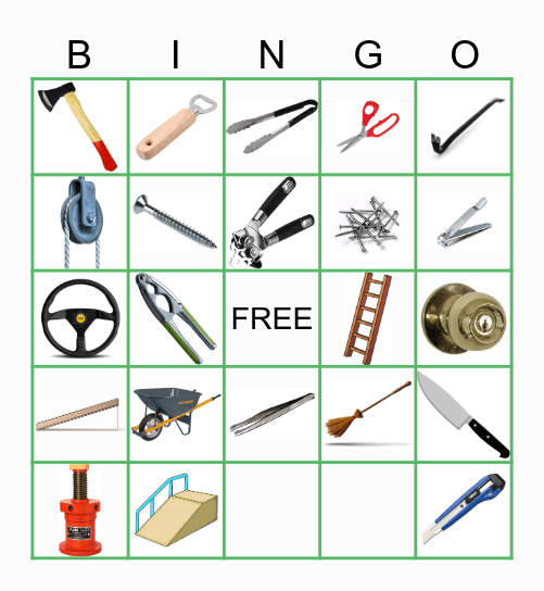 SIMPLE MACHINE Bingo Card