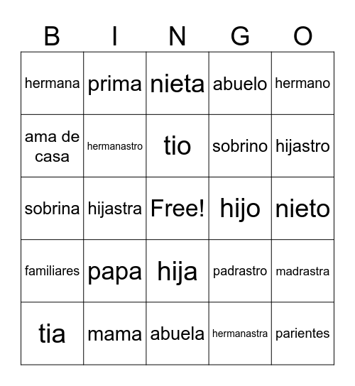 Family cards e Bingo Card