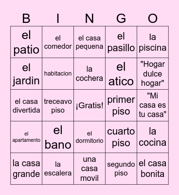 la casa Bingo Card