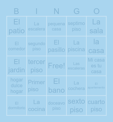 *  La Casa * Bingo Card
