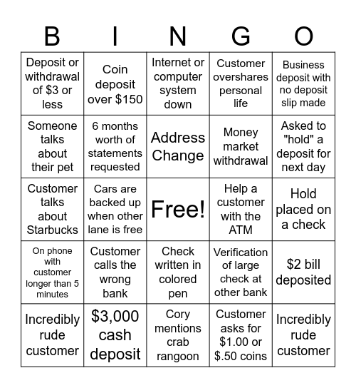 Teller Bingo Card