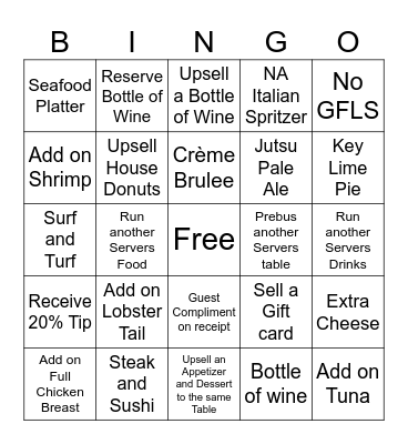 Server BINGO Card