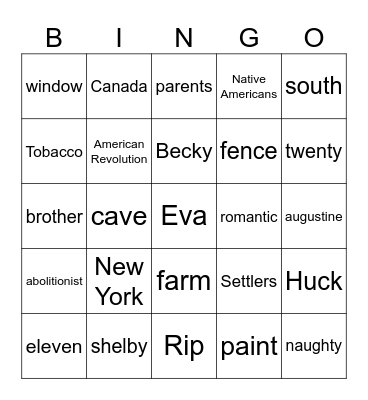 American Literature-1 Bingo Card