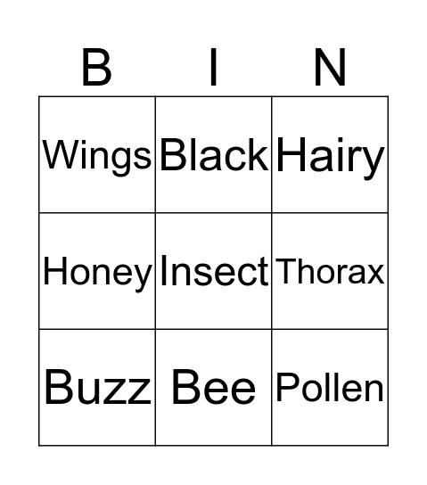 BEE-NGO Bingo Card