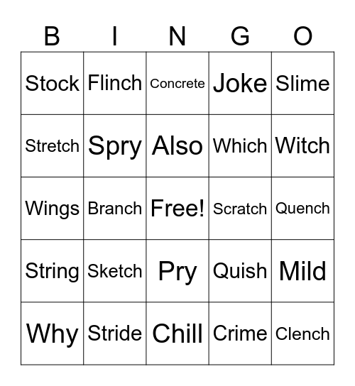 Level 3 bingo card