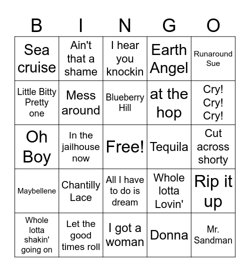 1955 Bingo Card