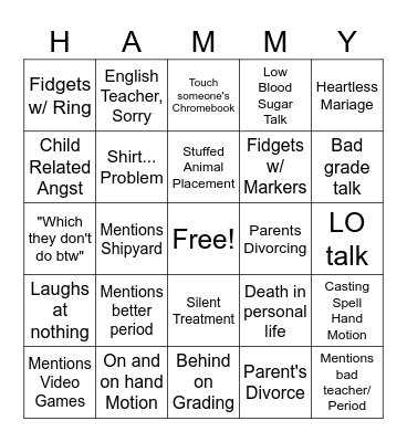 Wareham Bingo Card