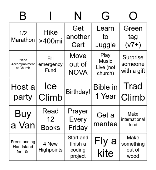 2024 Bingo Card Bingo Card