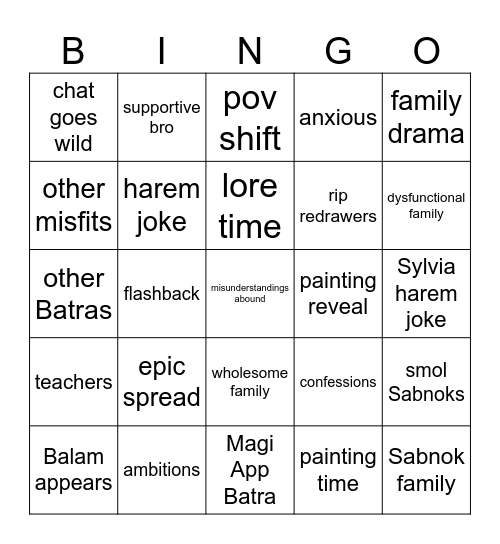 Dating your sister Bingo Card