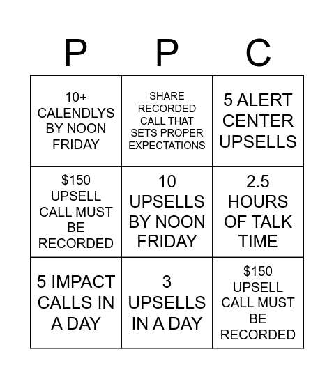 EARLY OUT BINGO Card