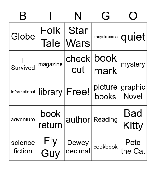 Library Bingo Card