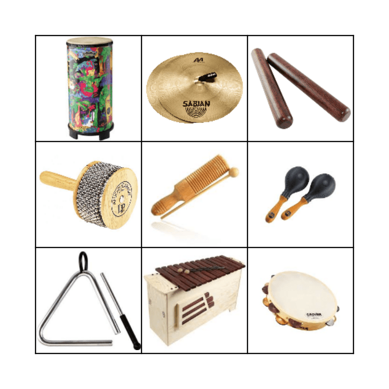 Percussion Bingo Card