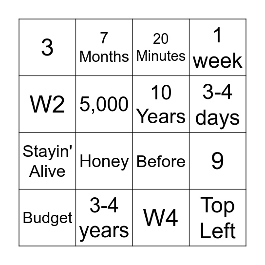 Adulting Bingo Card