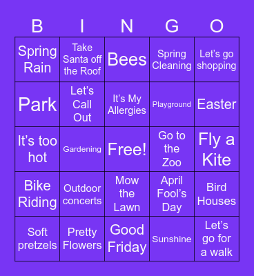 Spring Time! Bingo Card