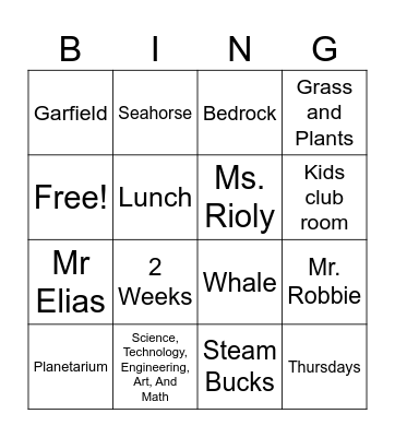 STEAM Bingo Card