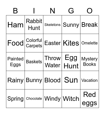 Easter Bingo Card
