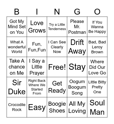 Springtime Music Bingo Card