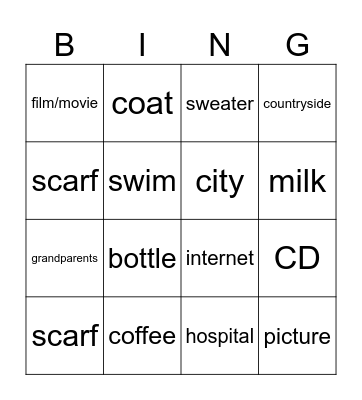 What are the Movers doing today? Bingo Card