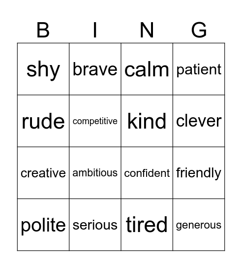 BINGO Card