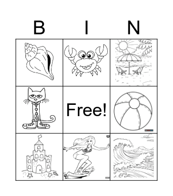 let's go to the beach Bingo Card