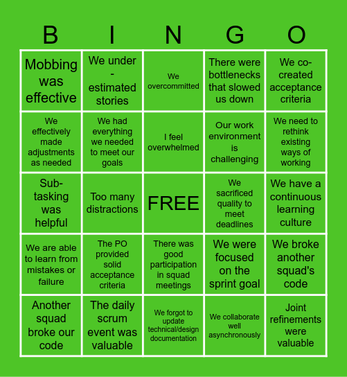 2403-1 Retro Bingo Emerald Bingo Card