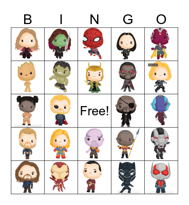 Avengers Bingo Card