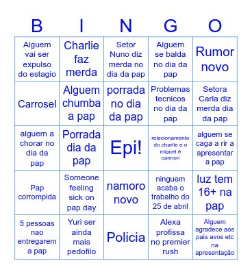 Epi Bingo Card