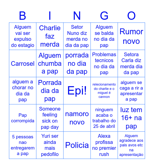 Epi Bingo Card