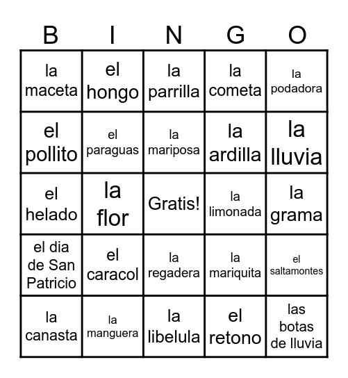 BINGO de primavera Bingo Card