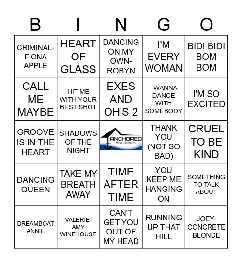 Girls that rock too Bingo Card