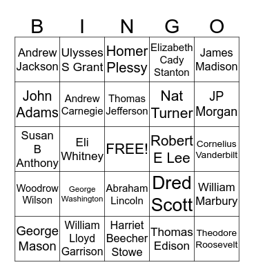 SOL People Bingo Card