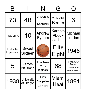 Basketball Trivia Bingo Card