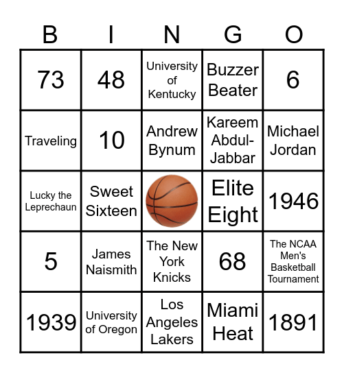 Basketball Trivia Bingo Card