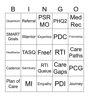 PCG Bingo Card