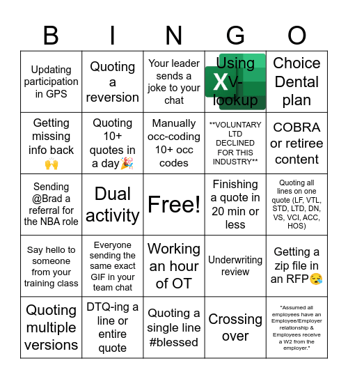 Quoting Bingo! Bingo Card