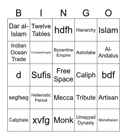 WHAP Bingo Card