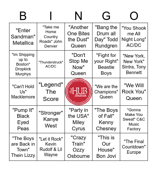 Sports Anthems Bingo Card