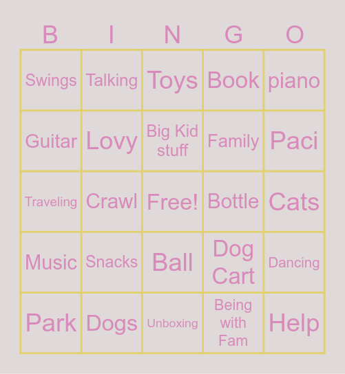 MaryKate Kay Stubbs Bingo Card