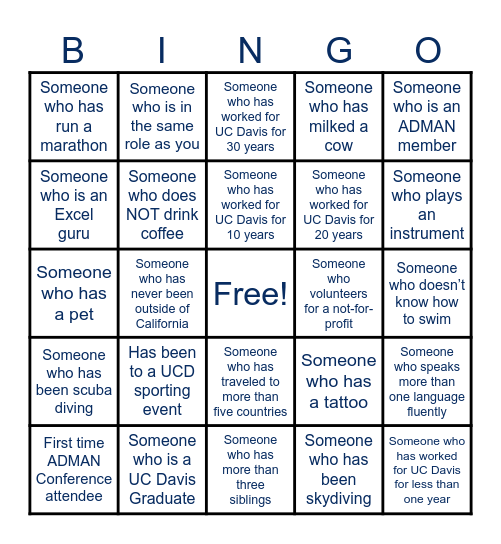 ADMAN BINGO Card