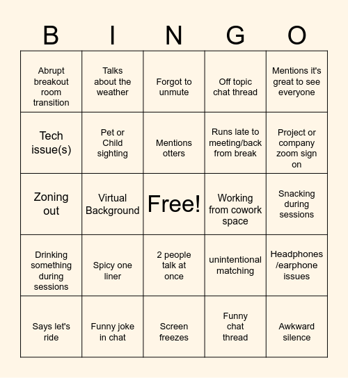 Minisite BINGO Card