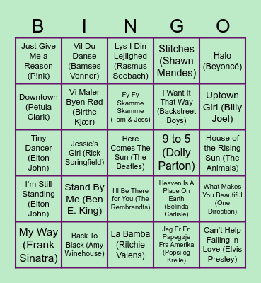 Musik for generationer 2024 Bingo Card