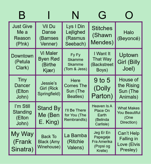 Musik for generationer 2024 Bingo Card