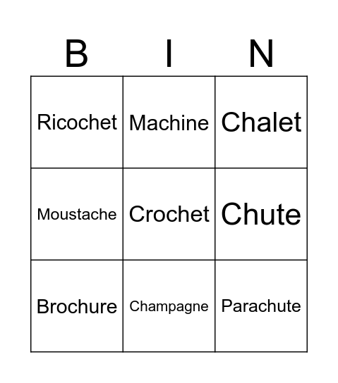 Ethan Reading words Bingo Card