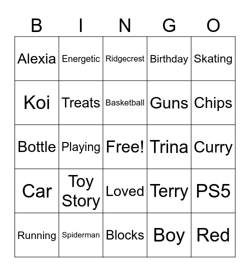 KONNER Bingo Card