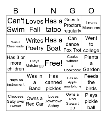 RED HAT SPRING FLING BINGO Card