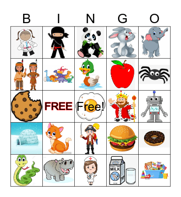 Beginning sounds Bingo Card