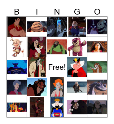 Disney Villains Bingo Card